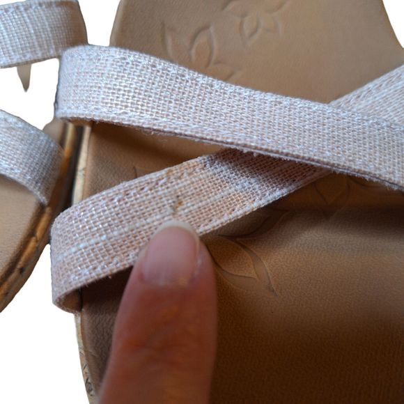 Skechers Multi Strap Wedge Sandals Rumbler Wave New Lassie Biege  Never Used - Picture 6 of 8